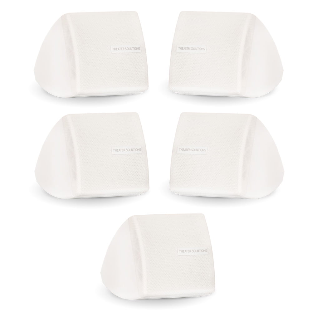 Theater Solutions TS30W Mountable Indoor Speakers White Bookshelf 5 Piece Pack