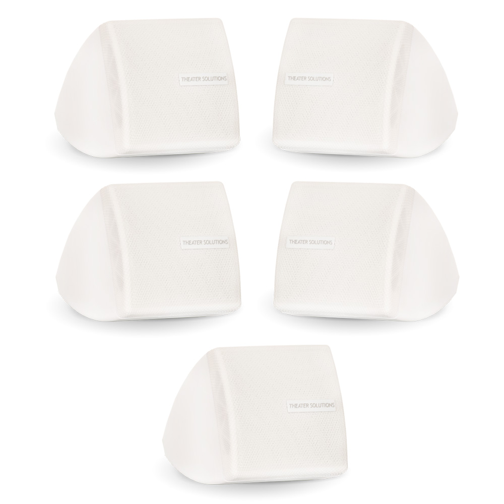 Theater Solutions TS30W Mountable Indoor Speakers White Bookshelf 5 Piece Pack - image 1 of 5