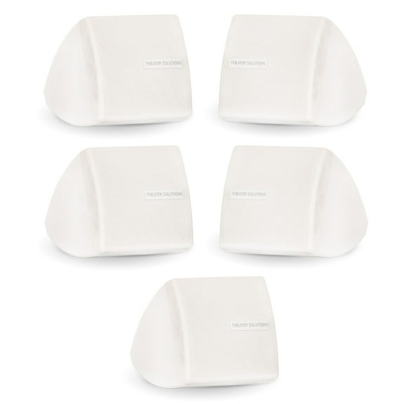 Theater Solutions TS30W Mountable Indoor Speakers White Bookshelf 5 Piece Pack
