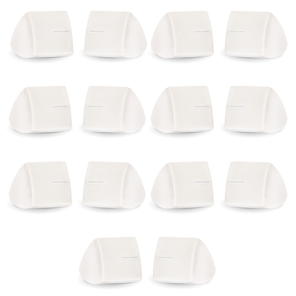 Theater Solutions TS30W Mountable Indoor Speakers White Bookshelf 7 Pair Pack
