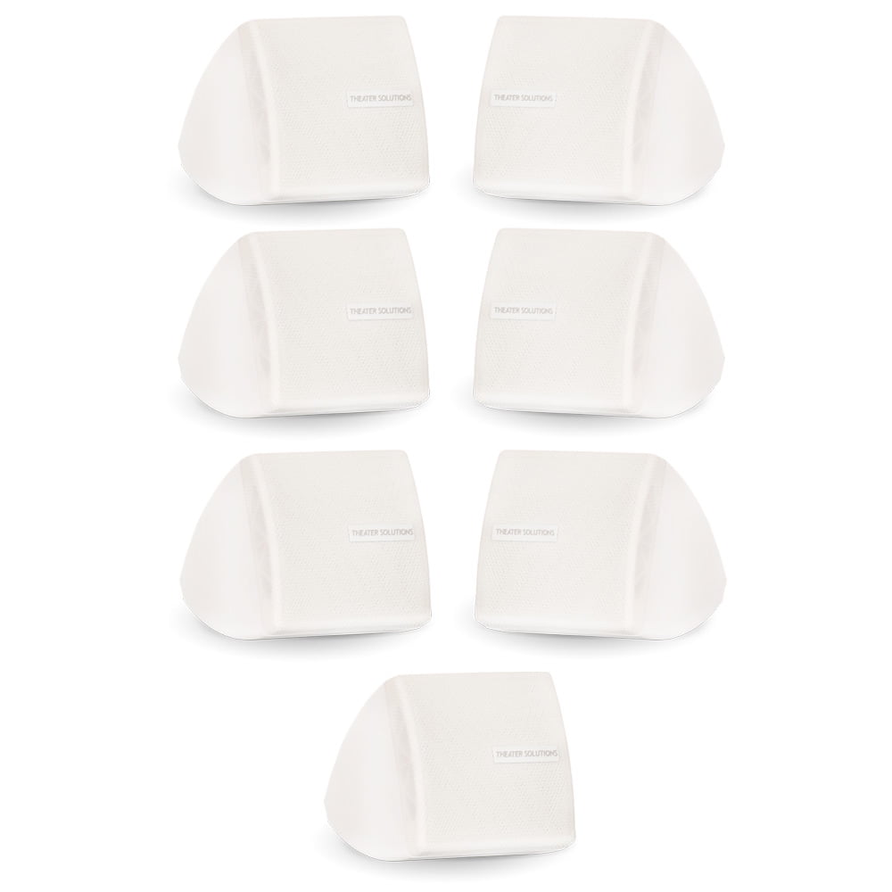 Theater Solutions TS30W Mountable Indoor Speakers White Bookshelf 7 Piece Pack