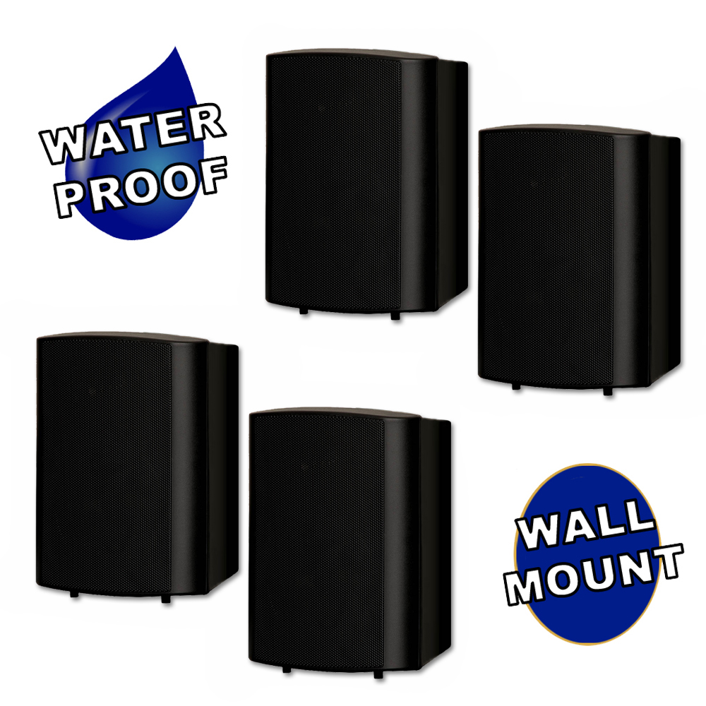 Theater Solutions TS425ODB Indoor or Outdoor Speakers Weatherproof Mountable Black 2 Pair Pack - image 1 of 6