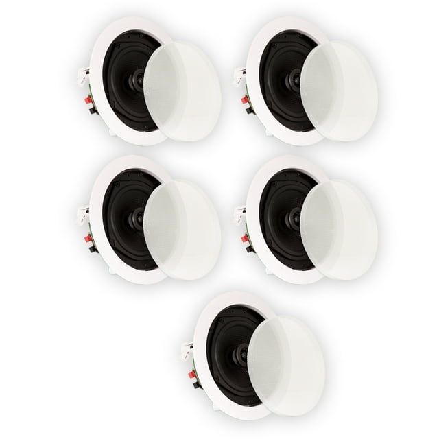 Theater Solutions TS50C In Ceiling Speakers Surround Sound Home Theater 5 Speaker Set