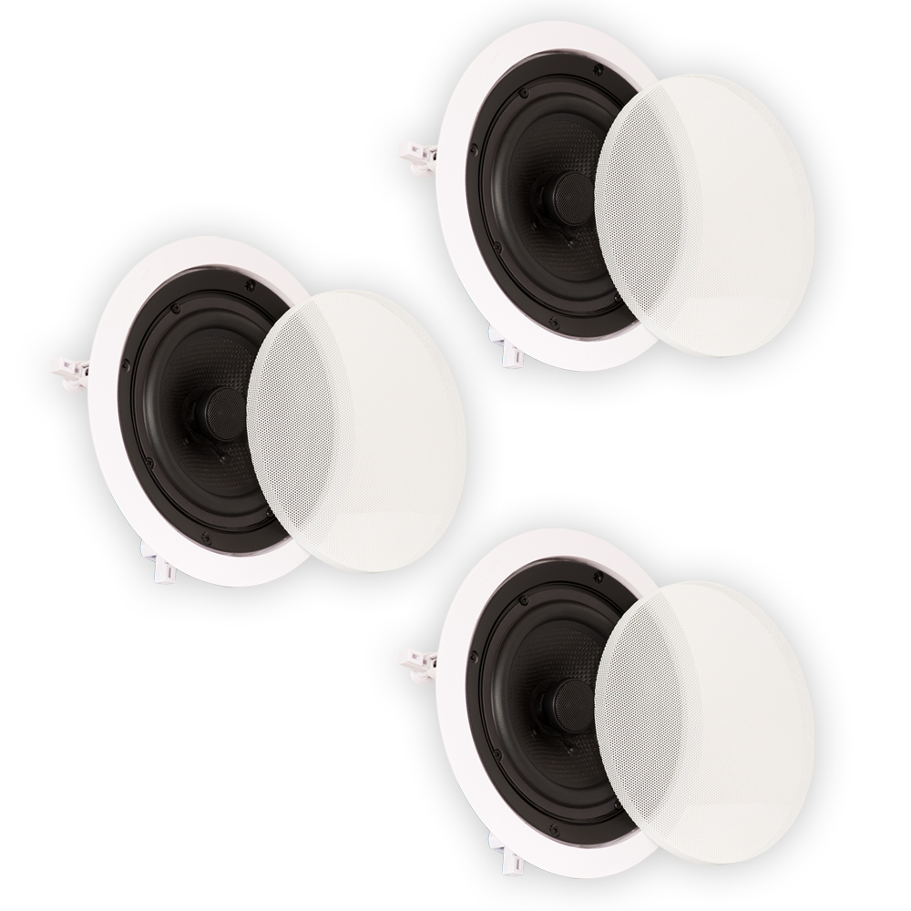 Theater Solutions TS65C In Ceiling 6.5" Speakers Surround Sound Home Theater 3 Speaker Set - image 1 of 5
