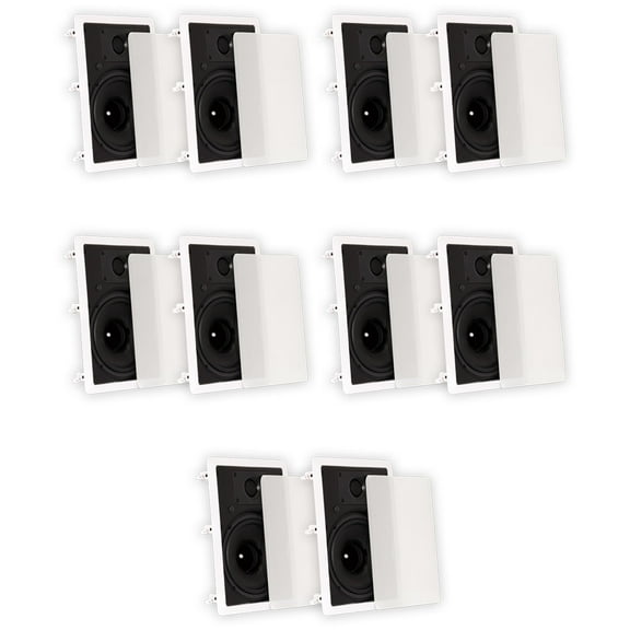 Theater Solutions TS80W In Wall 8" Speakers Surround Sound Home Theater 5 Pair Pack