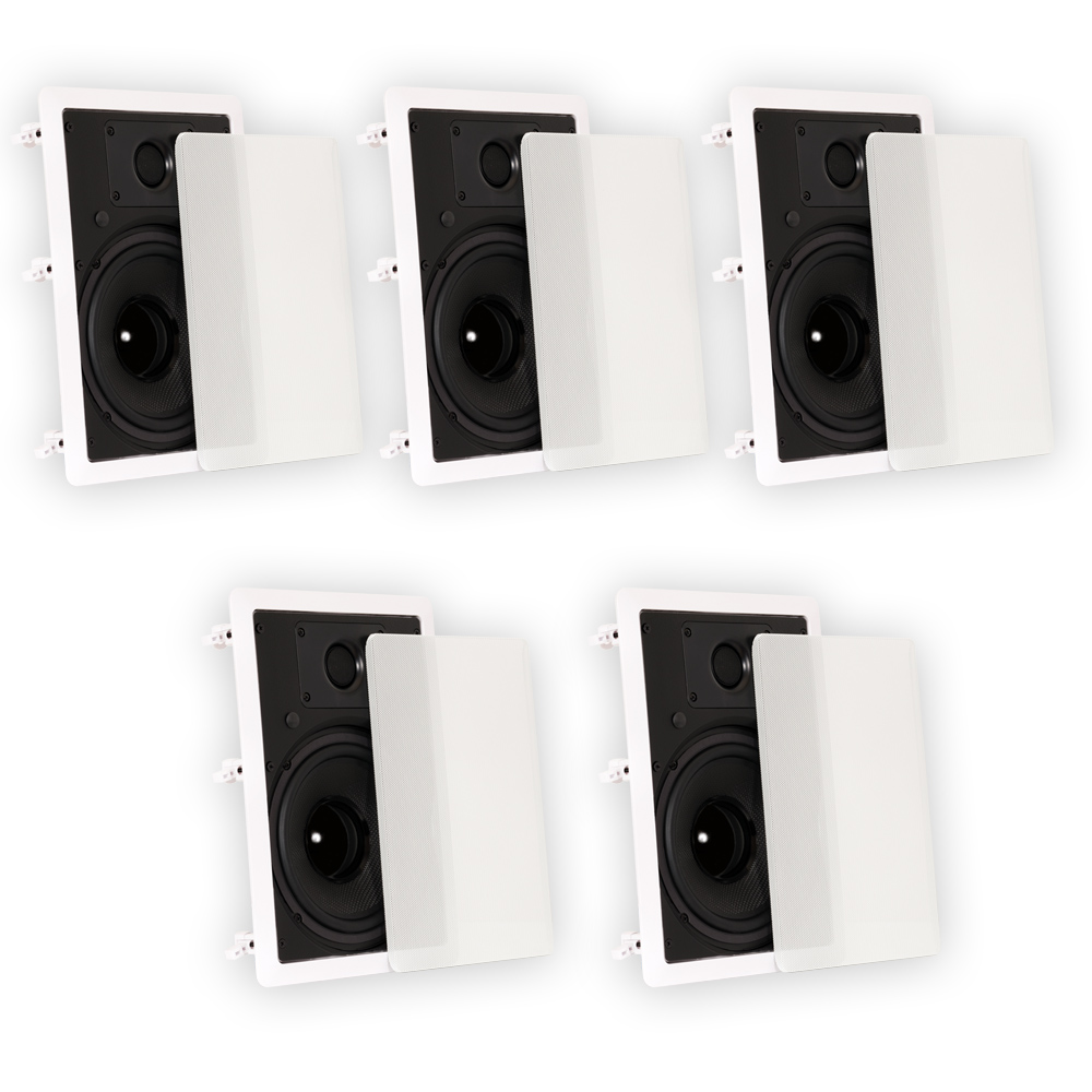 Theater Solutions TS80W In Wall 8" Speakers Surround Sound Home Theater 5 Speaker Set - image 1 of 5