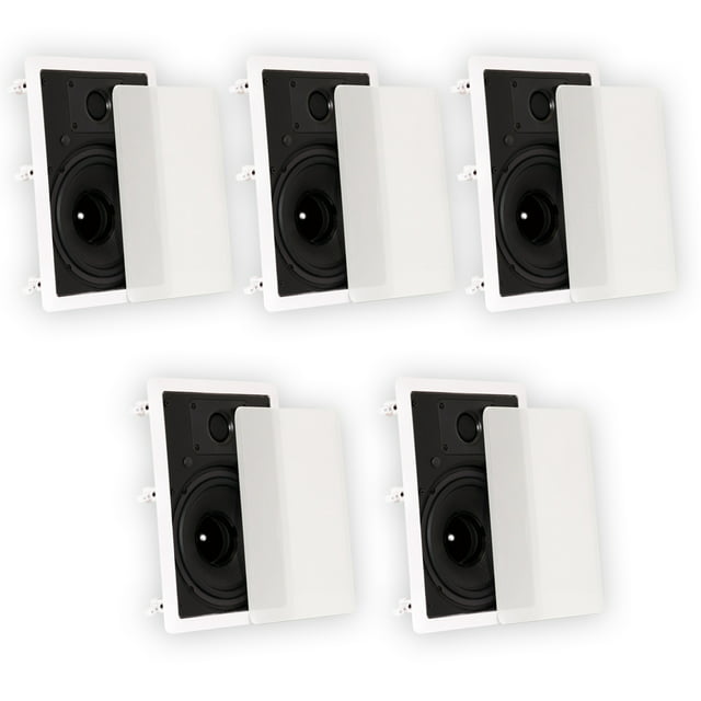Theater Solutions TS80W In Wall 8" Speakers Surround Sound Home Theater 5 Speaker Set