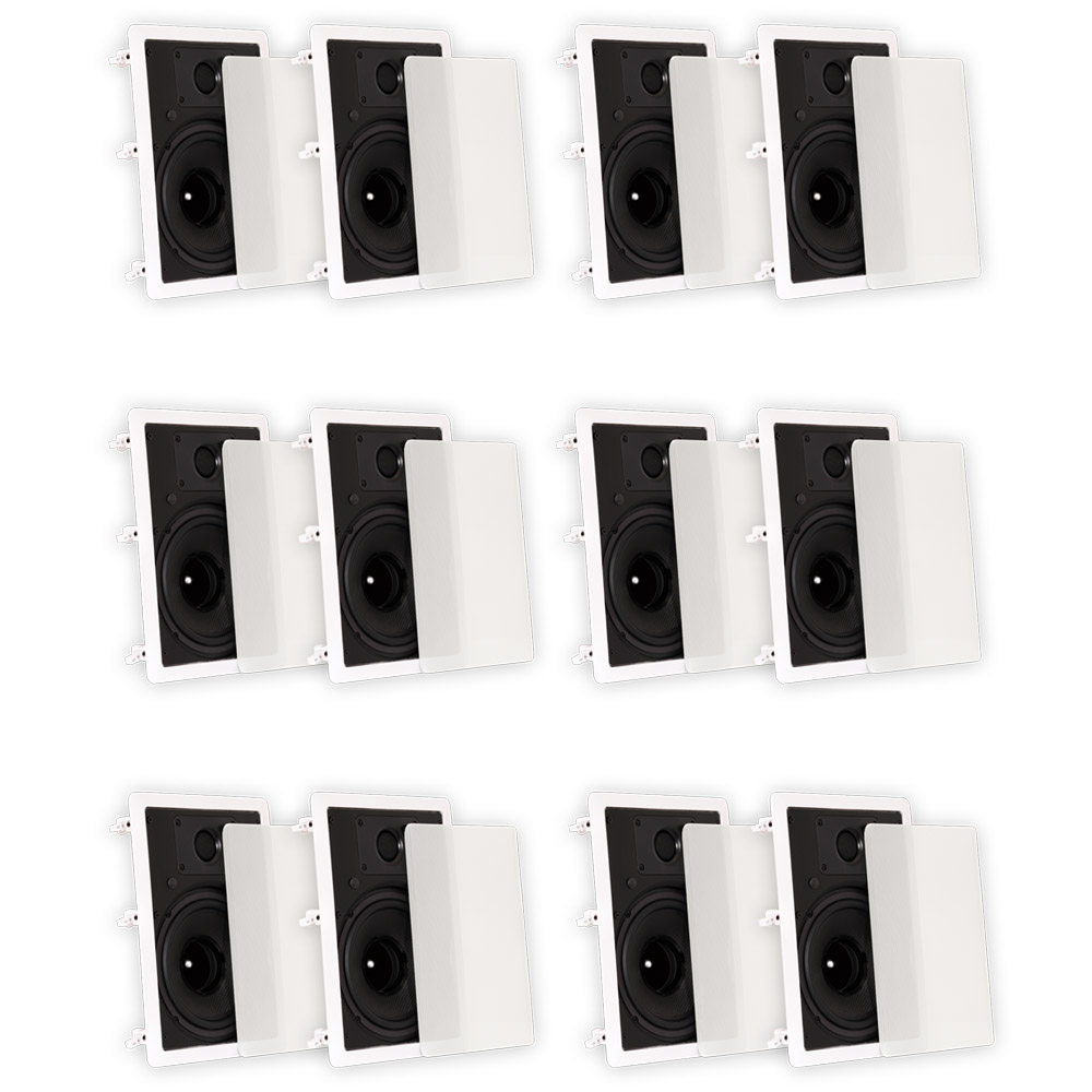 Theater Solutions TS80W In Wall 8" Speakers Surround Sound Home Theater 6 Pair Pack - image 1 of 5