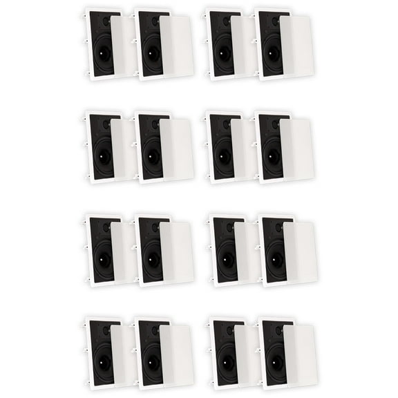 Theater Solutions TS80W In Wall 8" Speakers Surround Sound Home Theater 8 Pair Pack
