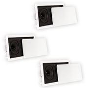 Theater Solutions TSLCR5 Flush Mount Speakers Dual Woofer In Wall 3 Pack