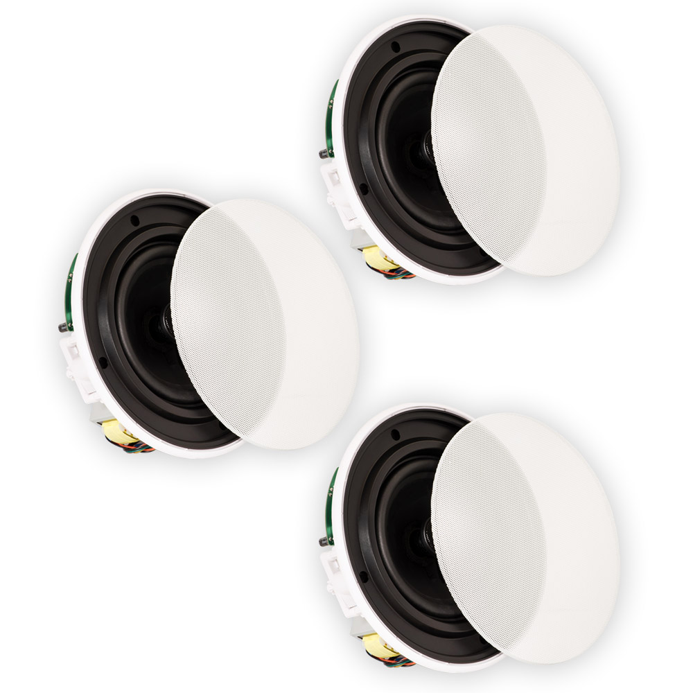 Theater Solutions TSQ670 Flush Mount 70 Volt Speakers with 6.5" Woofers In Ceiling 3 Pack - image 1 of 5