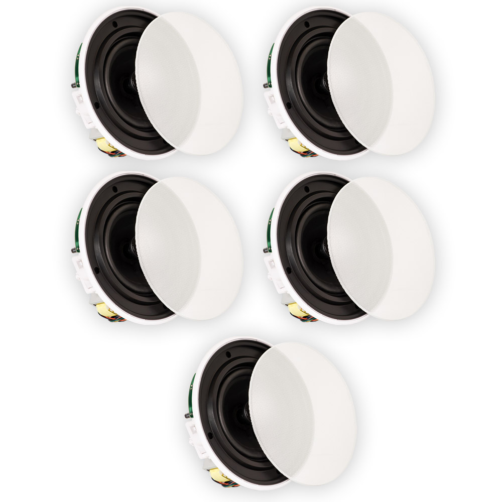 Theater Solutions TSQ670 Flush Mount 70 Volt Speakers with 6.5" Woofers In Ceiling 5 Pack - image 1 of 5