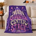thumbnail image 1 of Theater Stage Main Character Center Stage Musical, Cozy Typography Art Scene, Warm Flannel Blanket for Living Room and Reading Nook, Art Lovers Housewarming Gift, Artistic Home Decor, 1 of 9