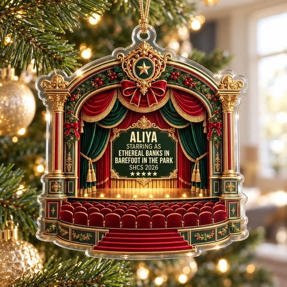 Theater Stage Ornament, Flat Acrylic Christmas Tree Decor Gift