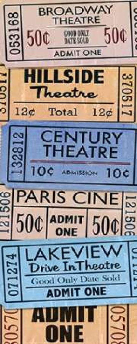 Theater Tickets Canvas Art - Piddix (24 x 48)
