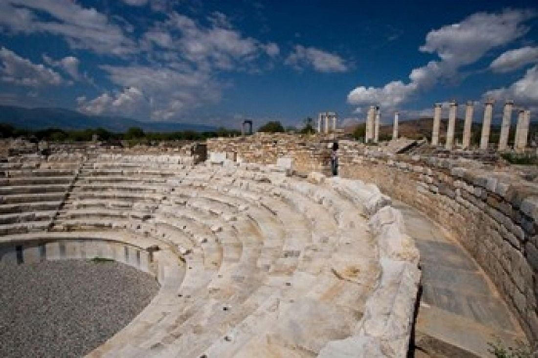 Theater in the Round Aphrodisias Turkey Canvas Art - Darrell Gulin DanitaDelimont (36 x 24)