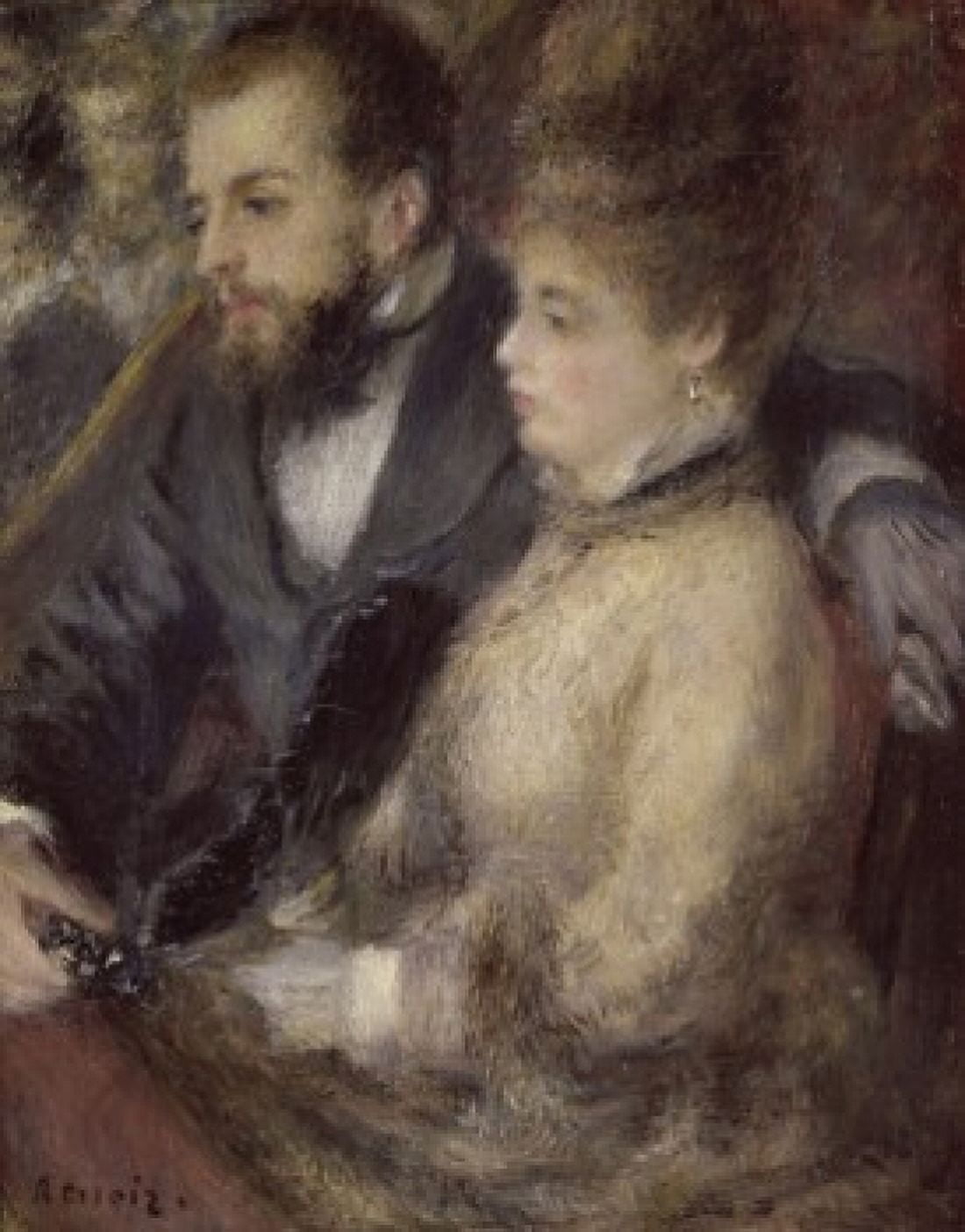 In the Theatre (Dans la Loge) 1873 Pierre-Auguste Renoir (1841-1919French) Collection Durand-Ruel Paris Canvas Art - Pierre-Auguste Renoir (18 x 24)
