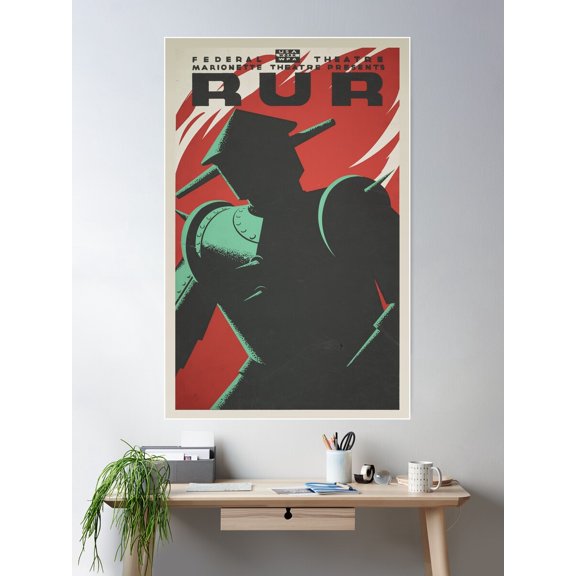 Theatre Poster For R.U.R. Poster Wall Art, Modern Wall Decor For Living Room Bedroom, 24x36 UNFRAMED