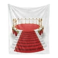 thumbnail image 1 of Theatre Soft Flannel Fleece Throw Blanket, Simplistic Design Round Stage with Stairs Concert on Plain Background Print, Cozy Plush for Indoor and Outdoor Use, 70" x 90", Red and White, by Ambesonne, 1 of 6
