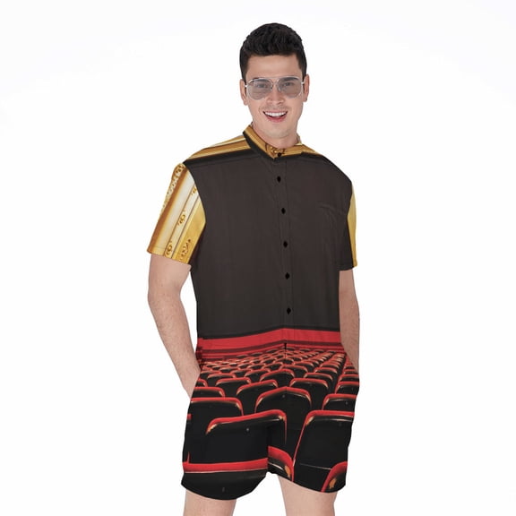 Theatre Stage Short Sleeve Men'S Rompers Casual Summer Jumpsuits Outfit