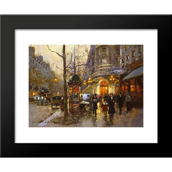 Theatre du Vaudeville 20x24 Framed Art Print by Edouard Cortes