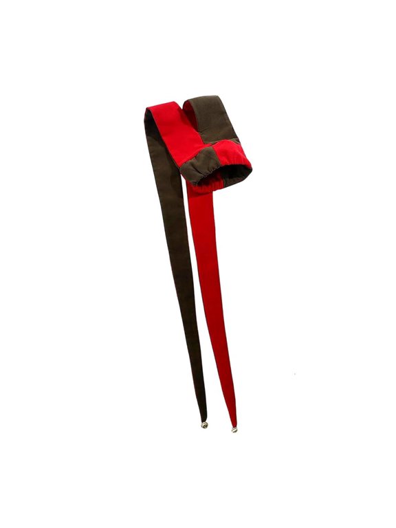 Theatrical Fool Hat Featuring Dramatic Long Tails, Felt Character Headpiece with Tip Accents for Role Play and Festivals