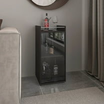 Theba Minibar Cabinet Two Doors, Open Shelf And Compact Design, Modern Bar Storage
