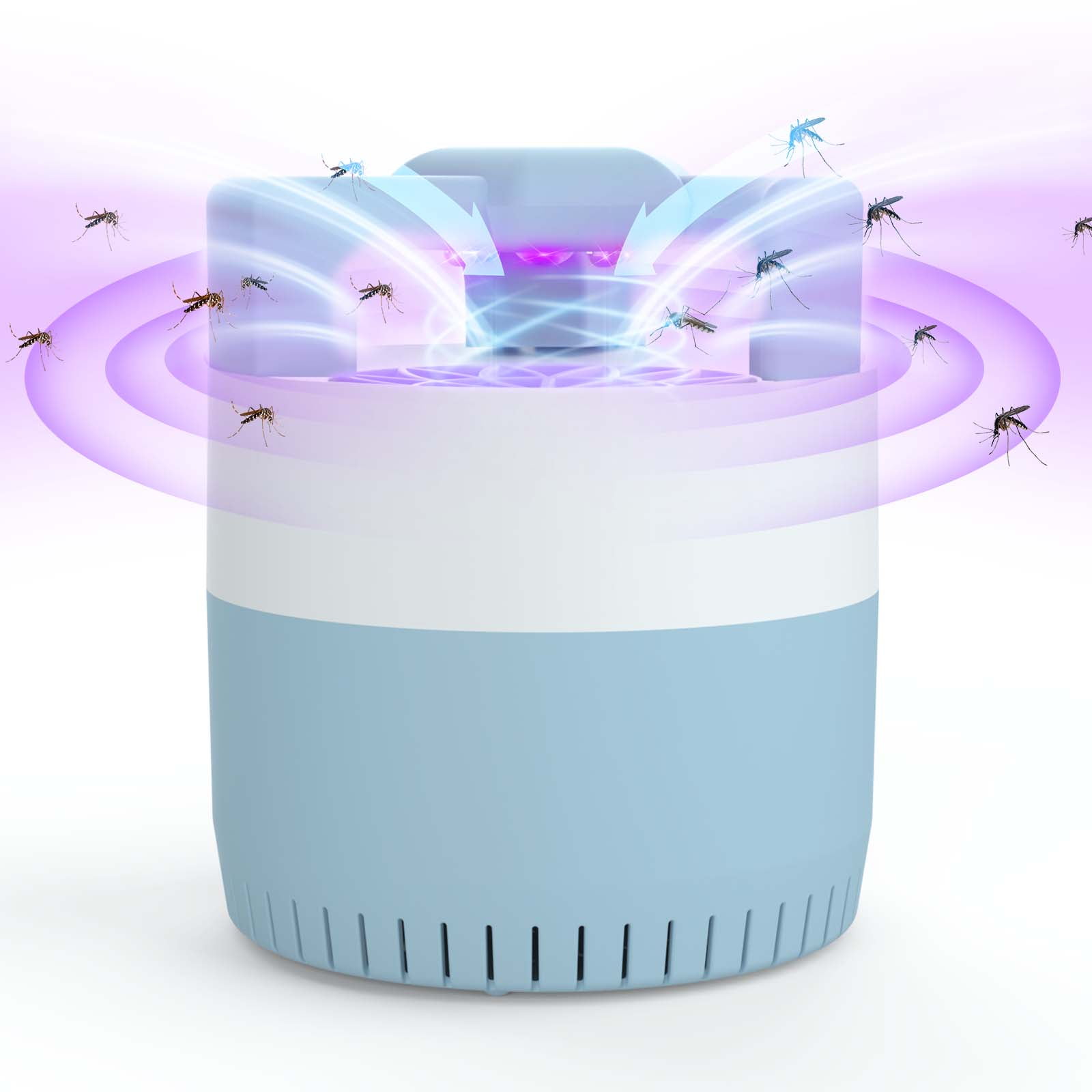 Thehomeuse Bug Zapper, Insect Trap indoor, Electric Mosquito Killer, USB Powered Non-Toxic Pest Control for Home, Capming, Blue
