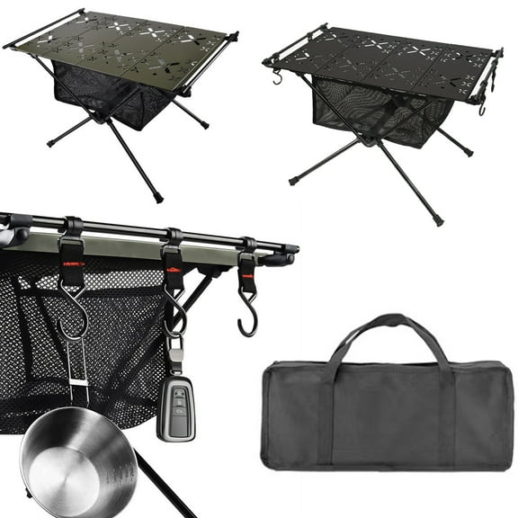 Thehsnt 1 Set Aluminum Alloy Folding Table Lightweight Heavy Duty 20kg Load Capacity Multifunction Camping Hiking Picnic BBQ Portable Collapsible Table