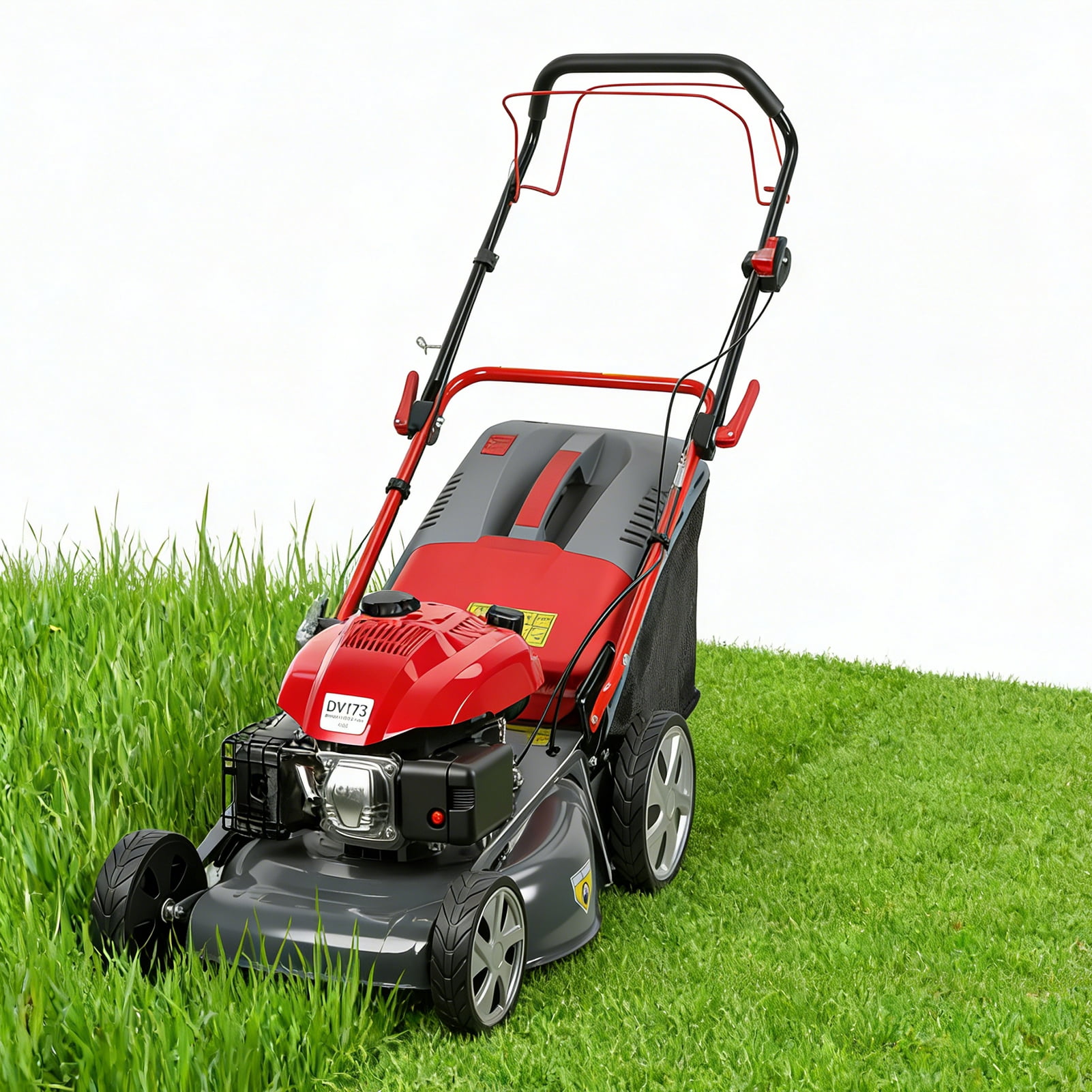 Thehsnt 20-Inch Self-Propelled Gas Lawn Mower – 173cc Engine, 16 Gal Grass Catcher, 3-in-1 Cutting