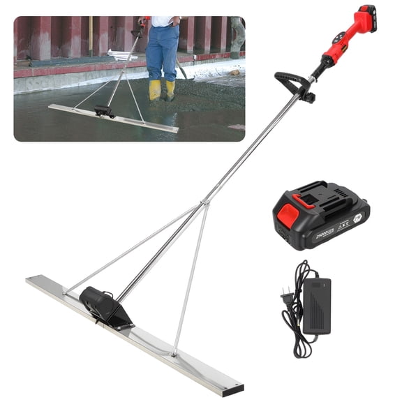 Thehsnt 48V Brushless Power Screed – 59” Board, 9-Speed & 6000RPM for Fast Concrete Leveling