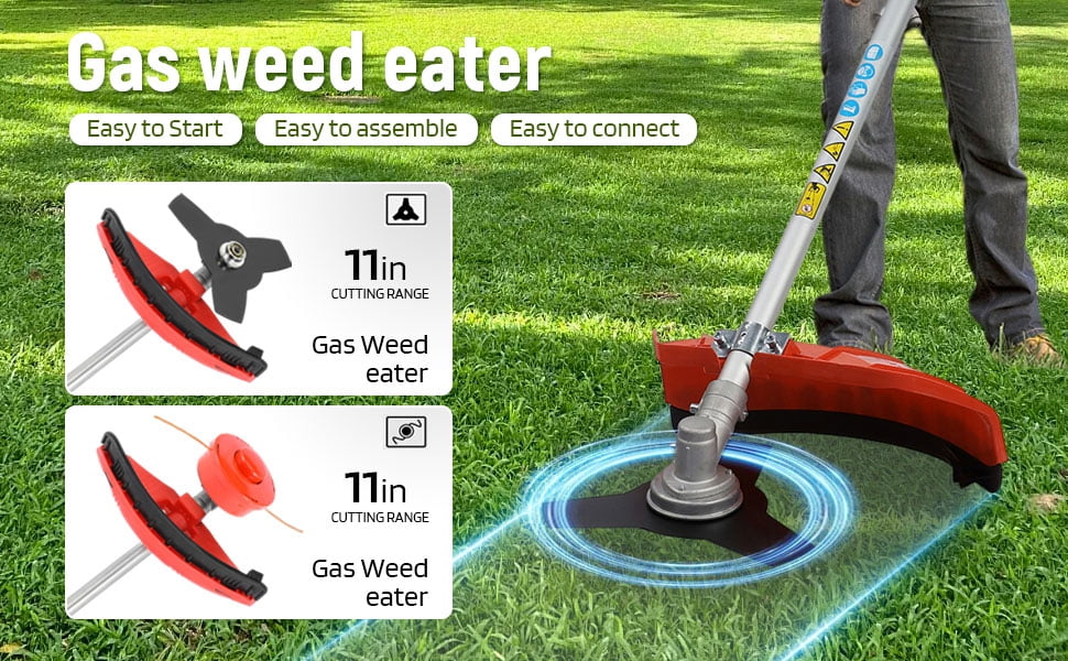 Thehsnt 52cc 2-in-1 Gas String Trimmer & Hedge Trimmer w/ Shoulder Strap