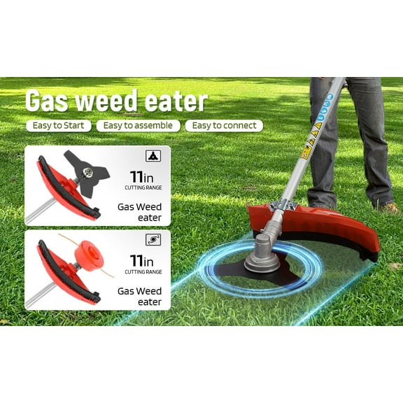 Thehsnt 52cc 2-in-1 Gas String Trimmer & Hedge Trimmer w/ Shoulder Strap