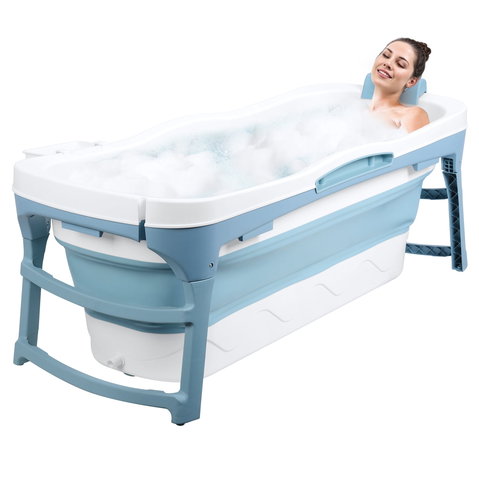 Thehsnt 56 inch Foldable Bathtub, Portable Bathtub for Adult, Large