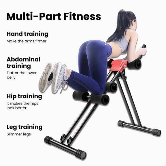 Thehsnt Adjustable Core Wheel - Foldable Abdominal Workout Equipment for Home Gym, Abs Strengthener w/Body Shaping, Beginner-Friendly