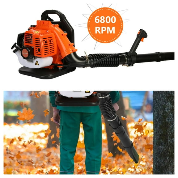 Thehsnt Backpack Leaf Blower - 52cc 2-Cycle Gas Powered with Adjustable Nozzle, Heavy-Duty Yard Debris Blower for Lawn & Garden Cleanup