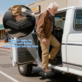 Thehsnt Driver Side Retractable Bed Step Folding Truck Side Step, 400 lbs Capacity