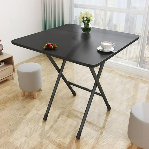 Thehsnt Foldable Square Dinner Table - 24"x24" MDF 4-Person Space Saver for Small Spaces (28" H) - Home Office & Dining