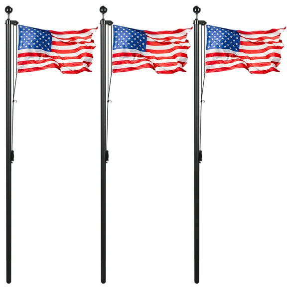 Thehsnt Garden Flag Stand, Outside in Ground Flag Pole, 25FT Sectional Extra Thick Flagpole Kit, Heavy Duty Aluminum Alloy Outdoor Flag Poles for Yard, Residential or Commercial