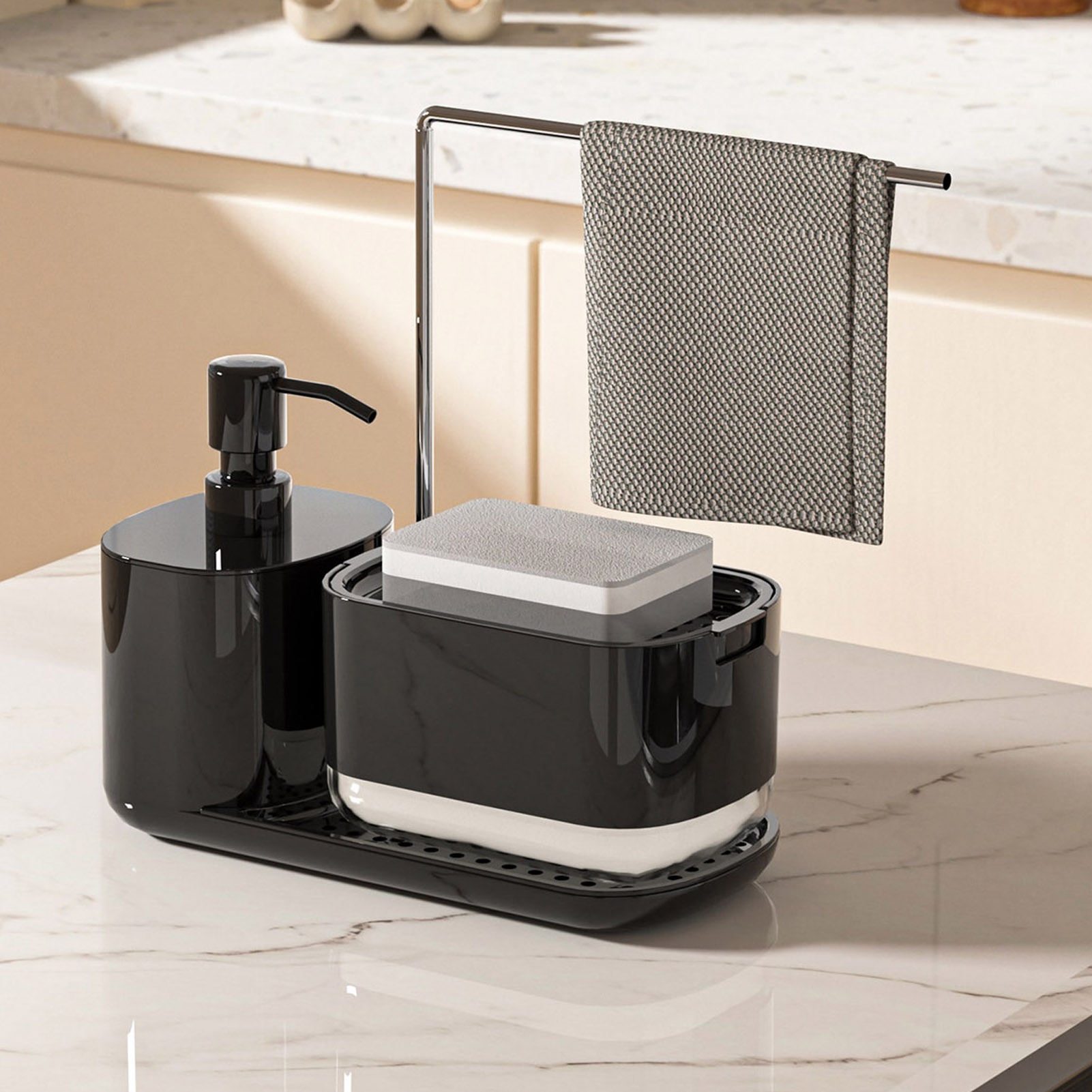 Thehsnt Hand and Dish Soap Dispenser Set, Hollow Out Quick Drainage ...