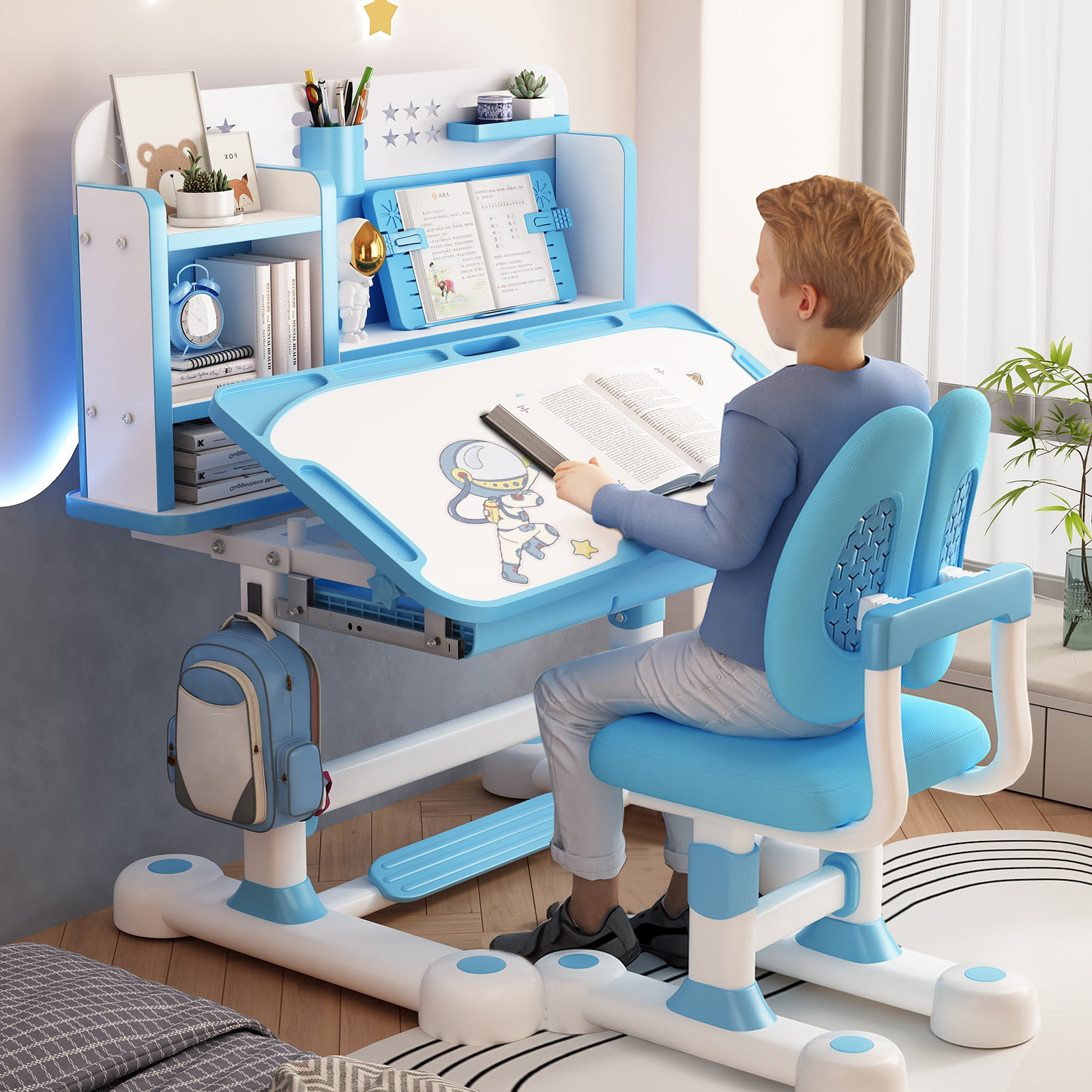 Thehsnt Kids Adjustable Study Desk and Chair Set - 26