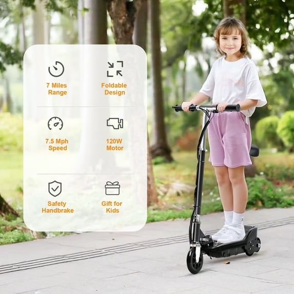 Thehsnt Kids Electric Scooter - Foldable 2-Wheel Scooter for Ages 2-9, 10 Mile Range