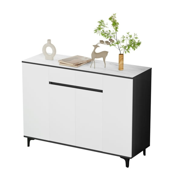 Thehsnt Kitchen Buffet Sideboard with 4 Doors and 2 Drawers, Kitchen Storage Cabinet, Living Room Kitchen Buffet Sideboard, Coffee Bar Storage Cabinet for Kitchen, Dining Room