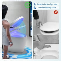 Thehsnt Smart Toilet, Automatic Flush One Piece Bidet Toilet, Electric Tankless Toilets with Heated Seat, Foot Sensor Operation, LED Display, Night Light And Dryer