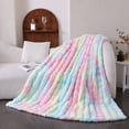 thumbnail image 1 of Thehsnt Soft Throw Blanket Thickened Bubble Plush Office Home Bed Sofa Travel Heat Retention Cozy Warm Colorful Winter Blanket, 1 of 9