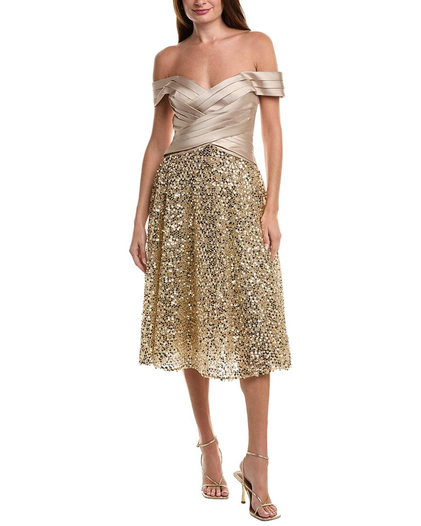 green emerald velvet dress GIGII'S Aura Gold Sequin Midi Dress