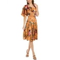 thumbnail image 1 of Theia womens  Elora Printed Cocktail Dress, 6, Pink, 1 of 3