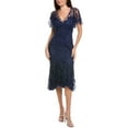 thumbnail image 1 of Theia womens  Gretchen Beaded Cocktail Dress, 2, Blue, 1 of 4