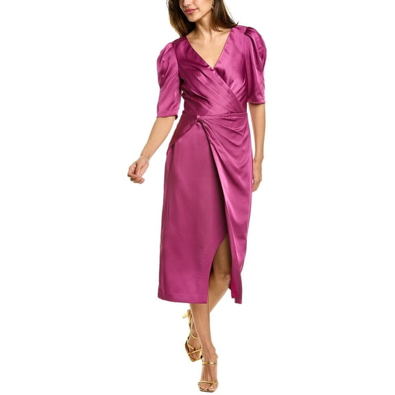 Theia womens Ina Cocktail Midi Dress, 8, Red