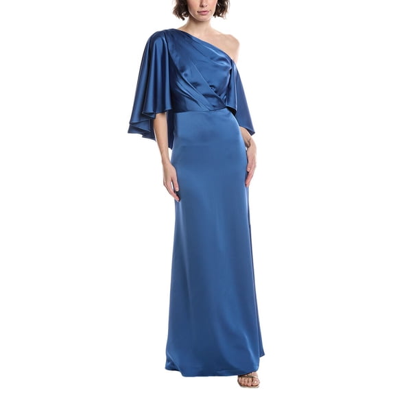 Theia womens Kia Cape Gown, 4, Blue